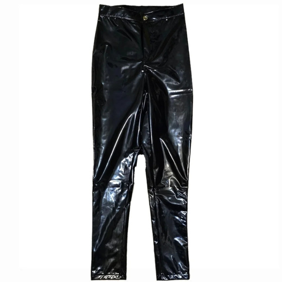 Faux Leather High Waisted Pants in Black - Extra Small - NWOT - Picture 1 of 14